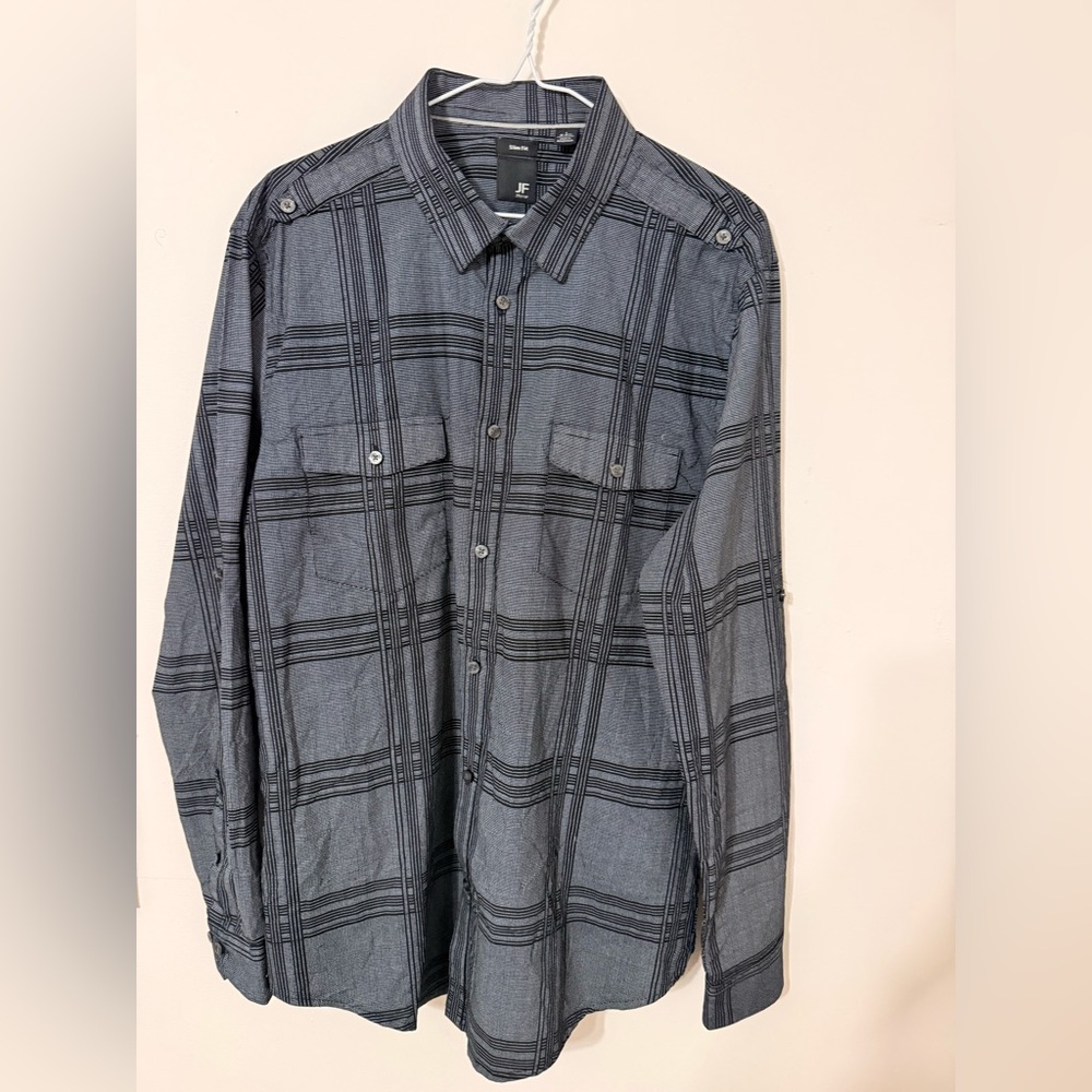 Men's Gray Plaid Shirt